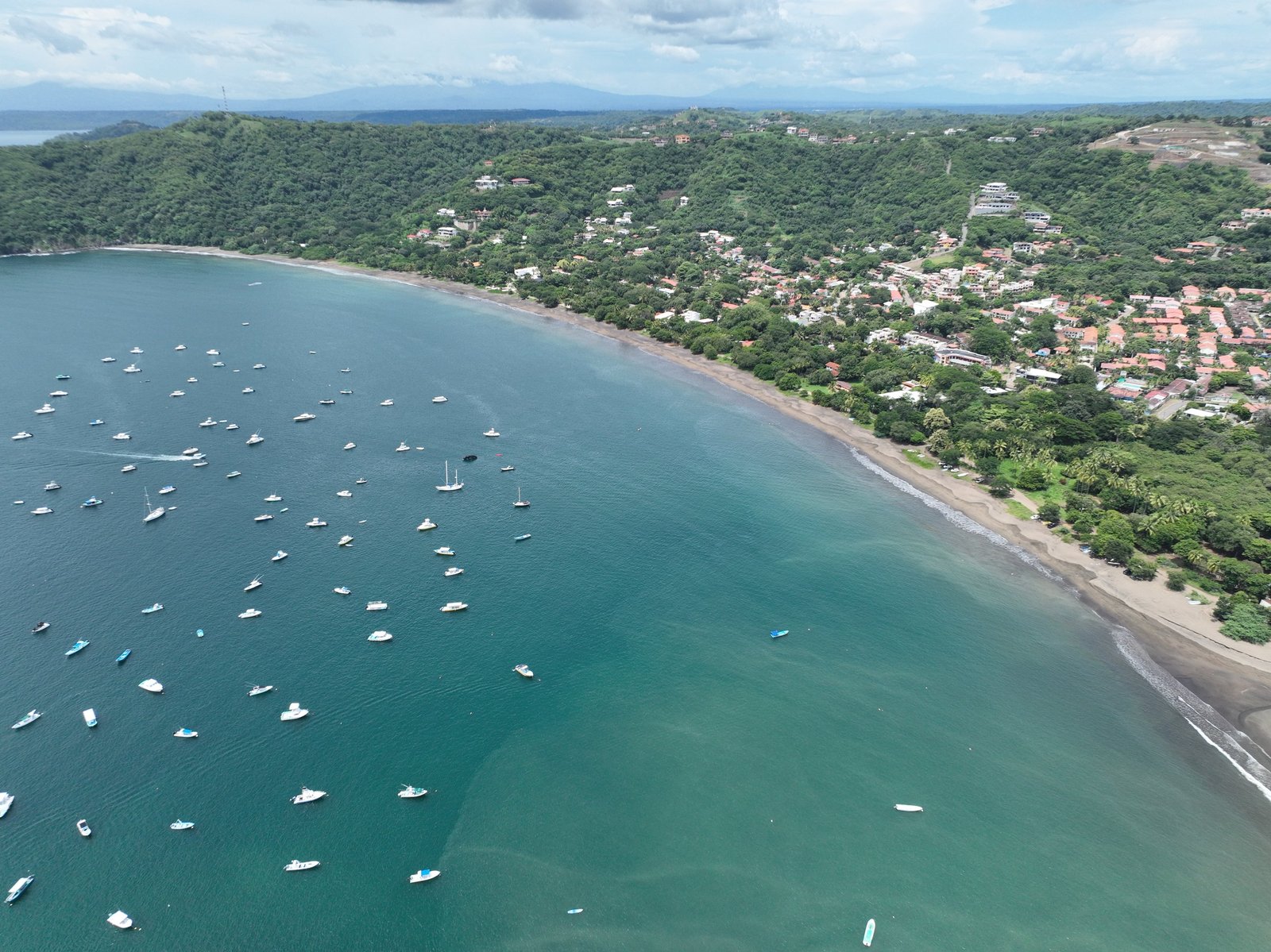 Aerial view of Playas del Coco bay, Guanacaste