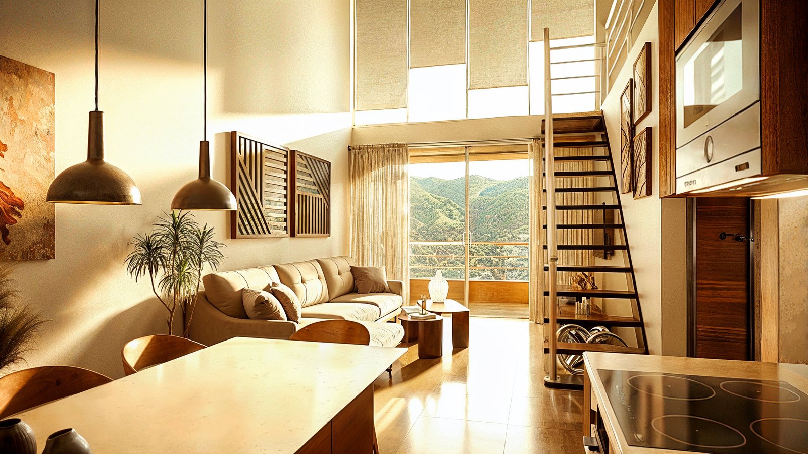 Interior rendering of a Serena living room